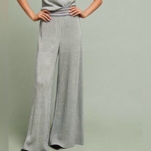 Anthropologie Silver Metallic Pant S, NWT